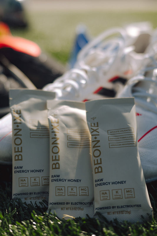 Beonixe Pure Raw honey energy gel packets for running and endurance