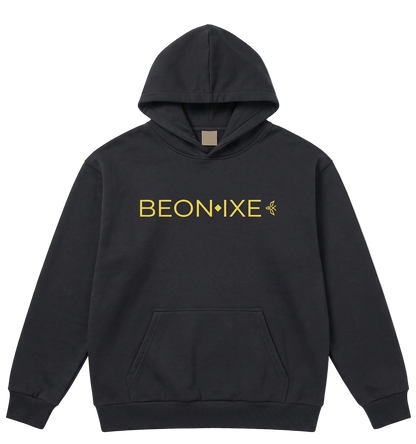 Grind Hoodie front, signed by HYROX athlete Zach Cygan