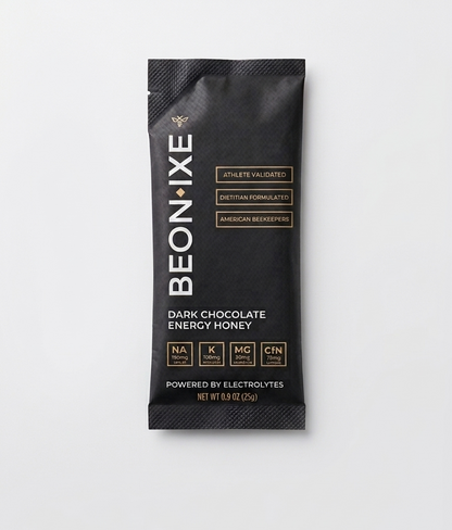 Beonixe Dark Chocolate honey energy gel for long runs and races