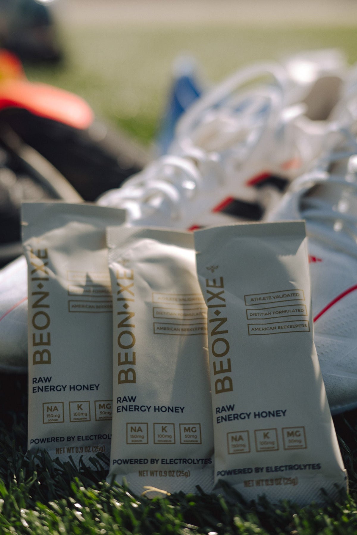 Beonixe Pure Raw honey energy gel packets for running and endurance