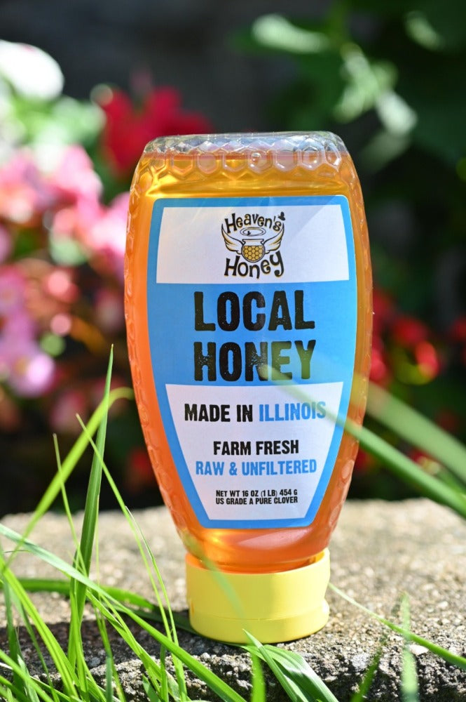 Raw unfiltered Chicago honey squeeze bottle