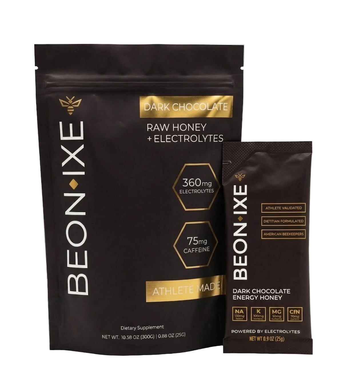 Beonixe Dark Chocolate Energy Honey, natural energy gel with caffeine and electrolytes