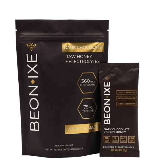 Beonixe Dark Chocolate Energy Honey, natural energy gel with caffeine and electrolytes
