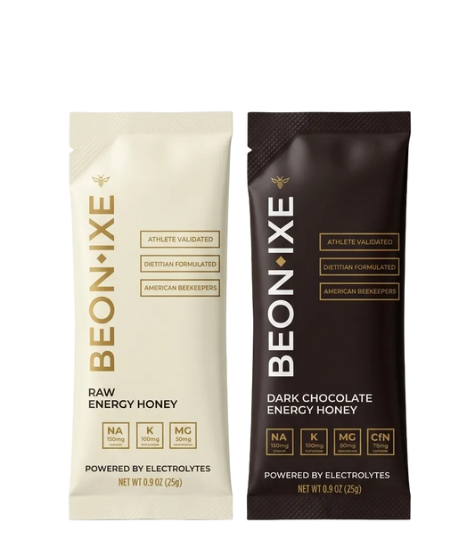 Beonixe Energy Honey in Pure Raw and Dark Chocolate flavors