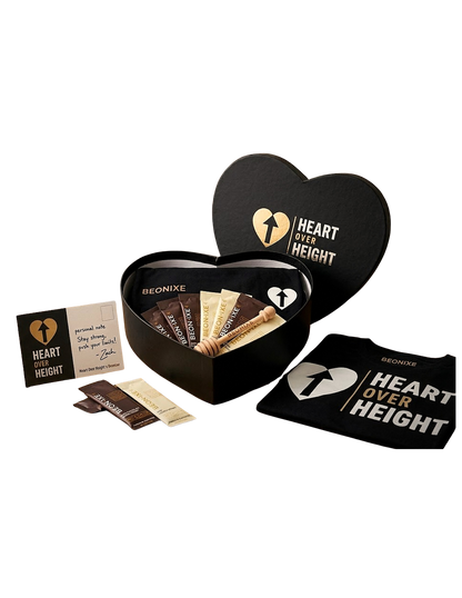 Inside the Heart Over Height box: tee, Beonixe honey packets and honey dipper